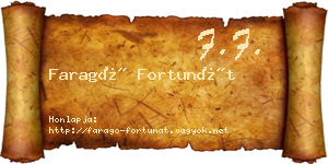 Faragó Fortunát névjegykártya